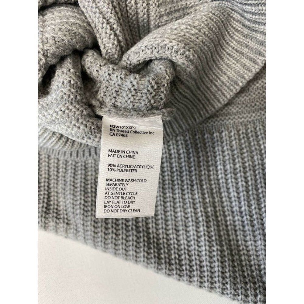 Numero Sweater Top Womens XL Grey Lace-Back Cropped Long-Sleeve Soft Lightweight - Picture 10 of 13